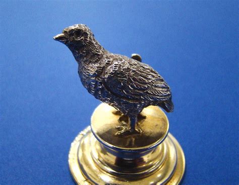 Edwardian Antique Sterling Silver Cock And Hen Pheasant Menu Holders