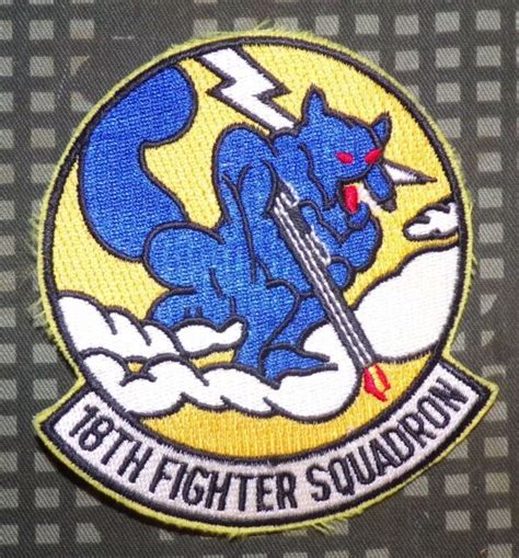 Us Air Force 18th Fighter Squadron Embroidered Color Patch Ebay