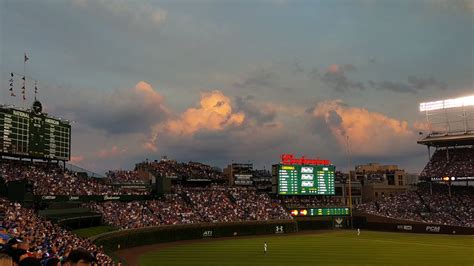 Wrigley Field Sunset Photos Sunday 814 Bleed Cubbie Blue