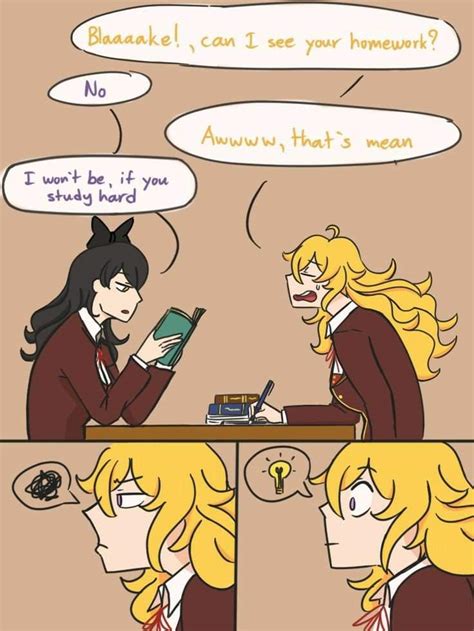 Funny Comic Yang And Blake Rwby Amino