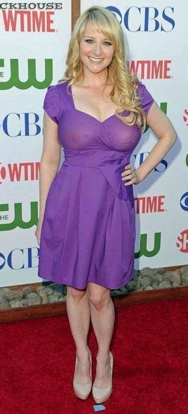 Melissa Rauch Flash Photo See Through Purple Dress Oo Wow Scrolller