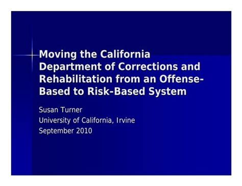 Moving The California Department Of Corrections And Rehabilitation