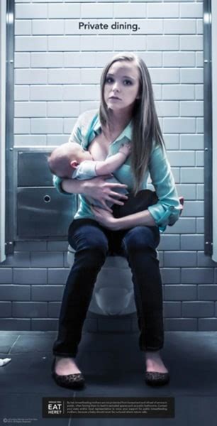 Would You Eat Here Posters Show Moms Breast Feeding In The Bathroom