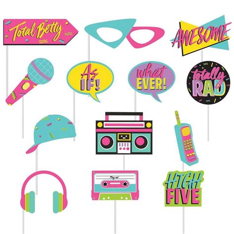 80s Photo Booth Props 38pcs 80s Party Decorations 80s Theme Photo