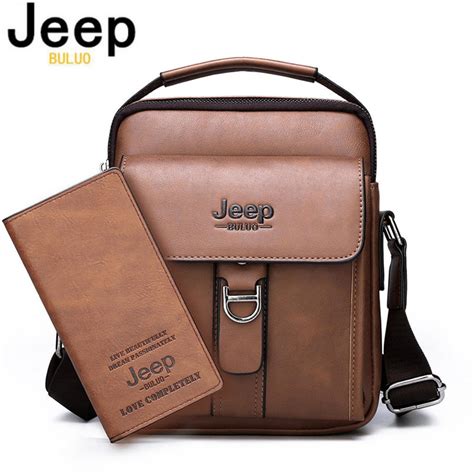Jeep Buluo Brand New Mans Shoulder Messenger Bag High Quality Leather