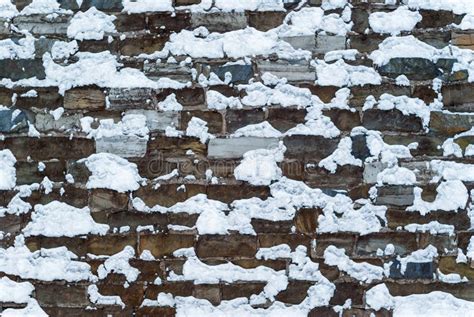 Snowy Stonework Stock Image Image Of Natural Stone 132574675