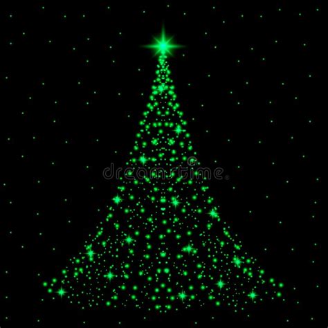 Shining Christmas Tree Made Of Shining And Sparkles Snowflakes And With