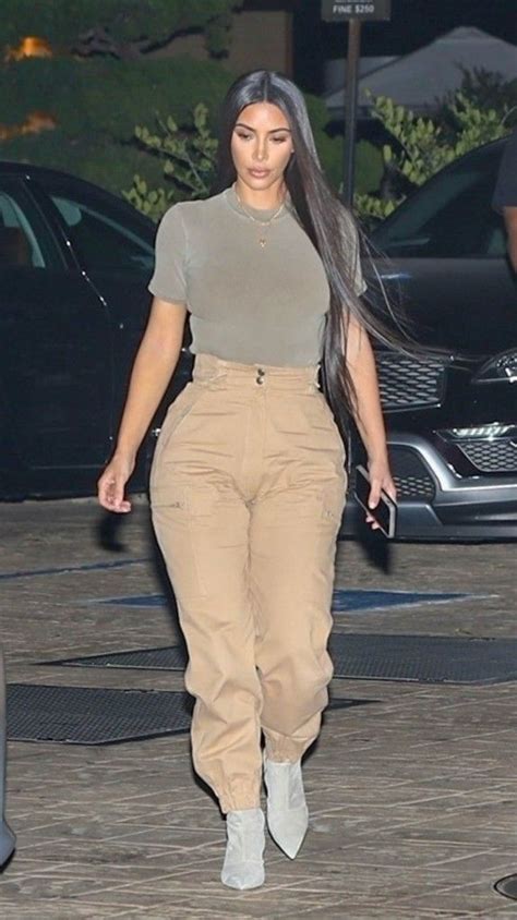 Kim Kardashian Wests Summer Date Night Look Tactical Pants And Heels