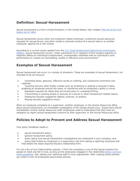 Definition Sexual Harassment In Sexual Harassment Investigation Report Template Best Sample