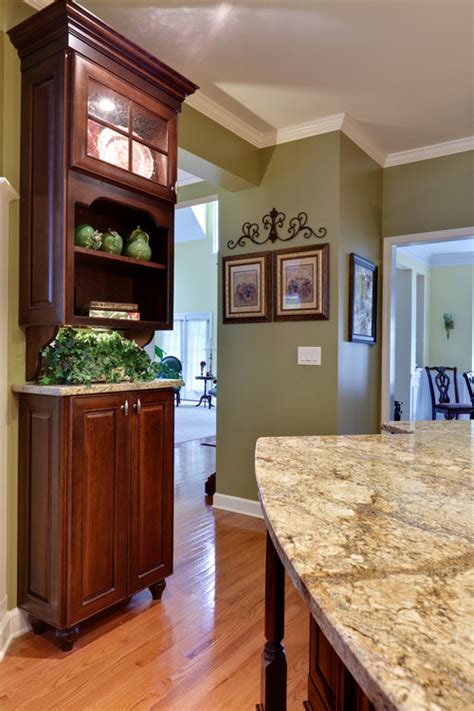 Love The Green Paint With The Cherry Cabinets Will You