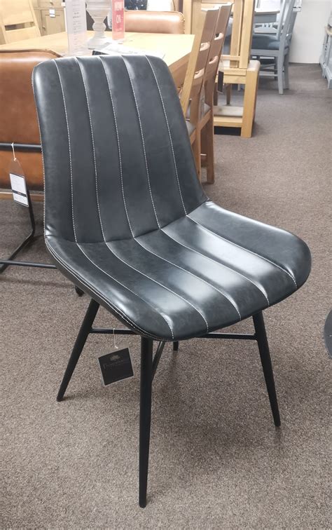 Mason Vintage - Dining Chair - Dark Grey PU - Progressive Furnishings