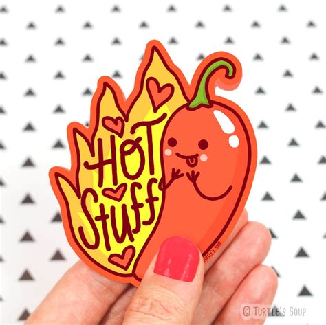 Hot Stuff Funny Jalapeno Sticker Valentines Day Cute Etsy Uk Vinyl