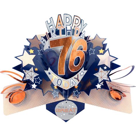 Happy 76th Birthday 76 Today Pop Up Greeting Card Cards