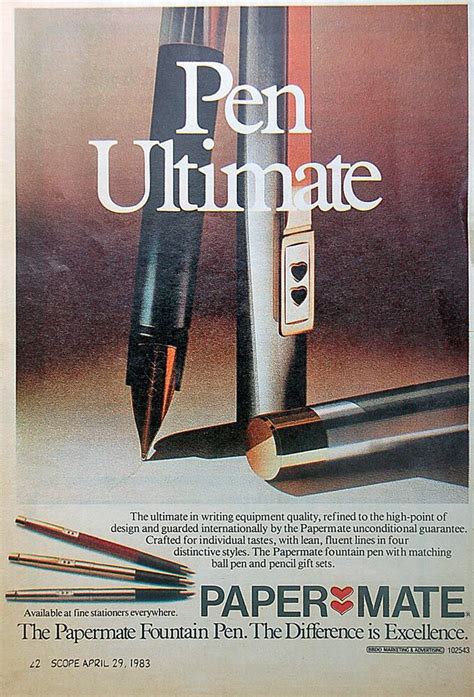 Vintage Papermate Fountain Pen Advertisement