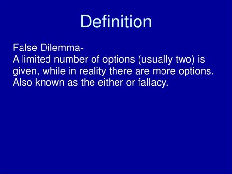 Ppt False Dilemma False Dichotomy Powerpoint Presentation Free