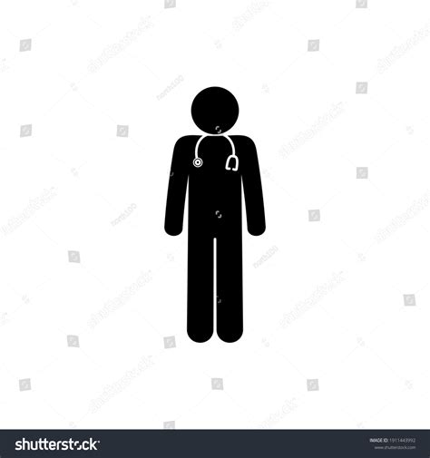 Stick Figure Doctor Man Icon Person Stock Vector Royalty Free