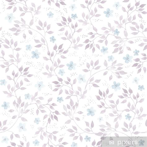 Subtle Ditsy Flowers And Leaves Seamless Pastel Floral Pattern Watercolor Wall Mural Pixers