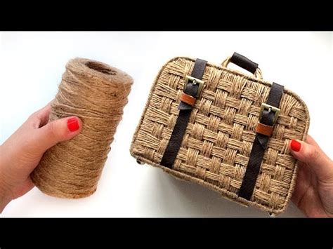 Diy Decorative Suitcase Jute Weaving Suitcase Made Of Jute And
