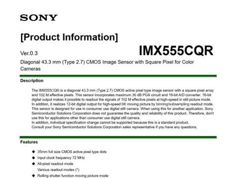 Seven New Sony Sensors From 15 102mp Imx311 Imx313 Imx409 Imx410