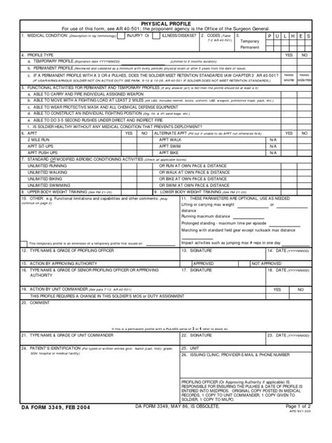 Da Form 3349 1 Health Care Public Health Free 30 Day Trial Scribd