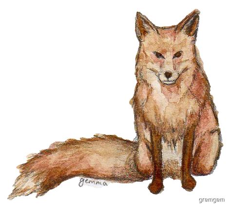 Sitting Fox By Gremgem Redbubble