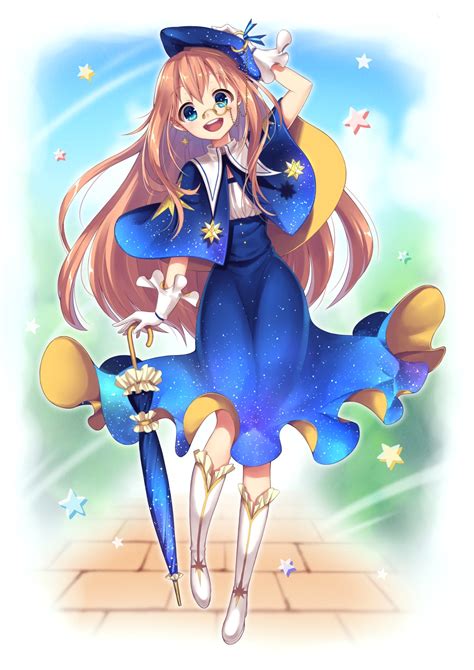 Wallpaper Illustration Long Hair Anime Girls Umbrella Dress