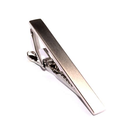 Brushed Silver Tie Bar Classic Sterling Blank Tie Clip Necktie Pin