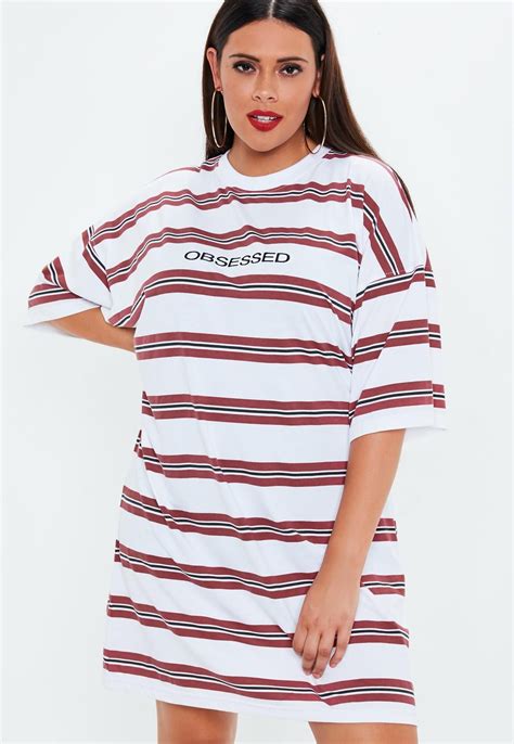 Missguided Plus Size White Obsessed Oversized T Shirt Dress Plus