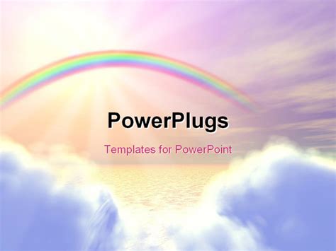 Powerpoint Template A Rainbow In The Background With