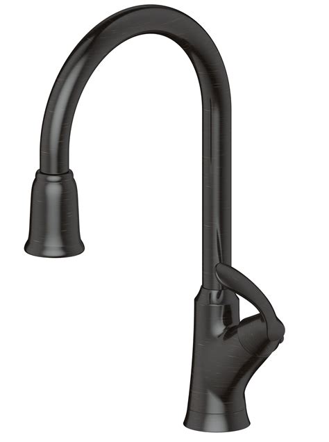 Single handle kitchen faucet allows the handle to rotate forward only, making it compatible with close backsplashes. "Stiletto Collection" Single-Handle Kitchen Faucet With ...