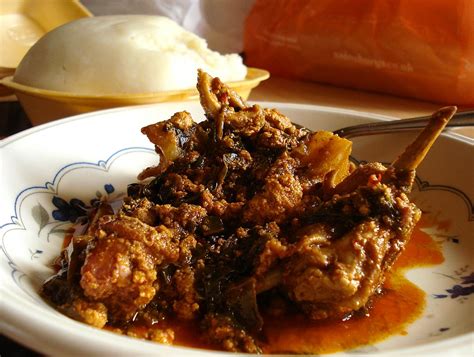 Egusi soup is a nigerian classic enjoyed in various forms across the country. Egusi stew with fufu from Finger Licking, Croydon, London ...