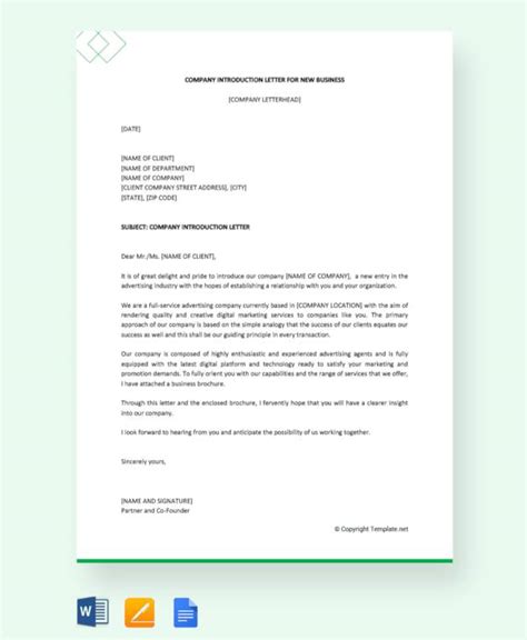 Free 15 Company Introduction Letter Templates In Ms Word Pages Pdf