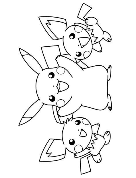 Coloriage Pikachu Et Pichu à Imprimer