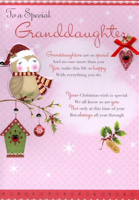 To A Special Granddaughter Christmas Greeting Card Second Nature Xmas