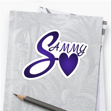 Sammy Name With Heart Stickers By Devonmaxx Redbubble