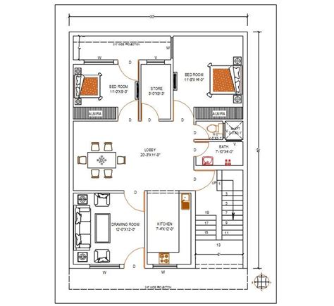 Bhk Ground Floor Plan Layout Floorplans Click