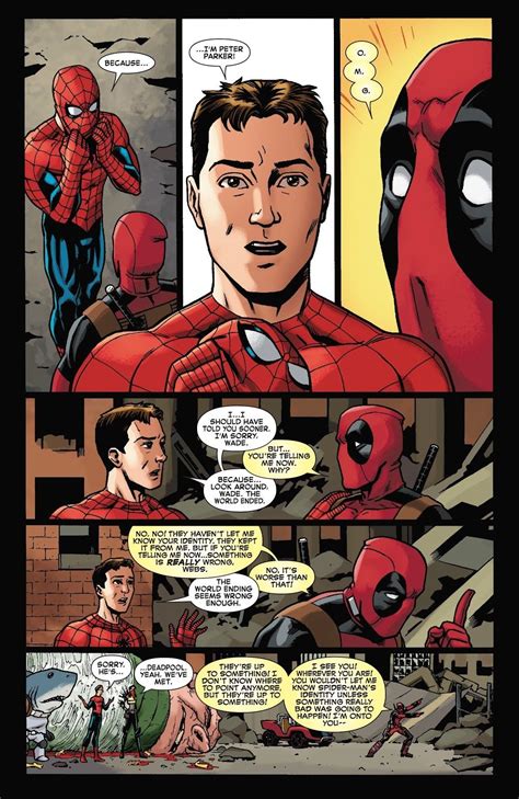Spider Man Reveals His Identity To Deadpool Deadpool And Spiderman