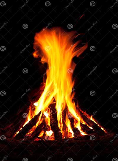 Campfire At Night Stock Photo Image Of Flare Embers 25013778