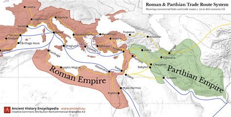 Map Of Roman And Parthian Trade Routes Illustration World History