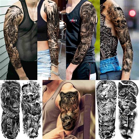Vantaty 20 Sheets Extra Large Full Arm Temporary Tattoos For Men Adults