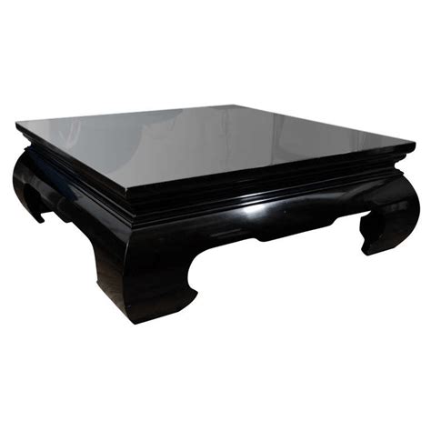 Mid Century Black Lacquered Asian Inspired Coffee Table At 1stdibs