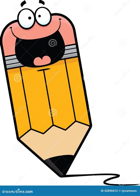 Cartoon Pencil Happy Stock Vector Illustration Of Eraser 42898412