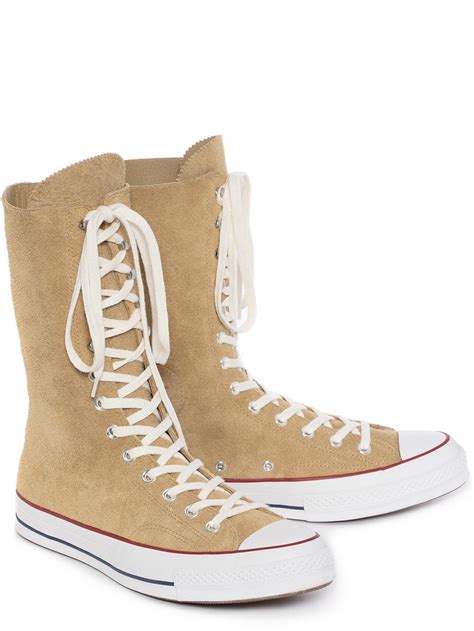 Jw Anderson Womens Gold Suede Chuck Taylor Knee High Converse In