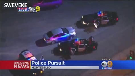 Dramatic Police Chase In Los Angeles Feb Youtube