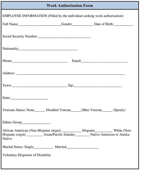 Authorization Form Template Word