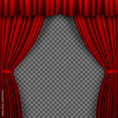 Red Stage Curtain Theatre Curtains On Transparent Background Vector