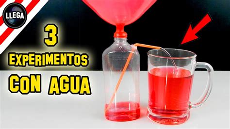 🔴 3 experimentos caseros con agua que te sorprenderÁn llegaexperimentos youtube