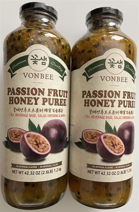 Vonbee Passion Fruit Honey Puree Set Of 2 4232oz 26lb Great For