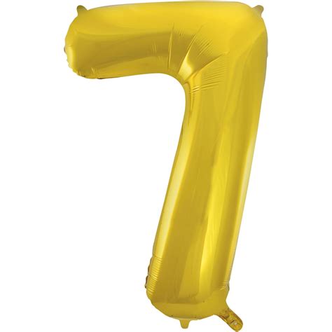 Foil Big Number Balloon 7 34 In Gold 1ct