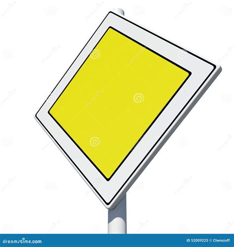 Square Yellow Road Sign Isolated Stock Illustration Illustration Of